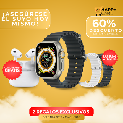 DOBLA TU ESTILO Y SALUD: Compra 1 SmartWatch UltraPro™ y LLÉVATE OTRO DE REGALO + Kit Completo de Bonificaciones! - HappyCart