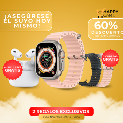 DOBLA TU ESTILO Y SALUD: Compra 1 SmartWatch UltraPro™ y LLÉVATE OTRO DE REGALO + Kit Completo de Bonificaciones! - HappyCart