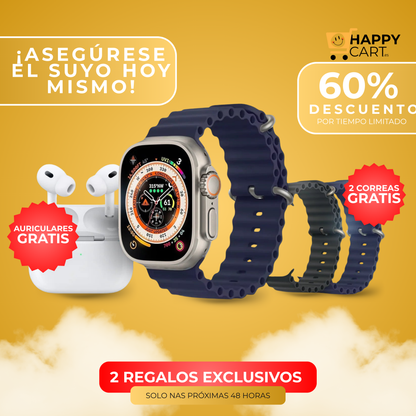 DOBLA TU ESTILO Y SALUD: Compra 1 SmartWatch UltraPro™ y LLÉVATE OTRO DE REGALO + Kit Completo de Bonificaciones! - HappyCart
