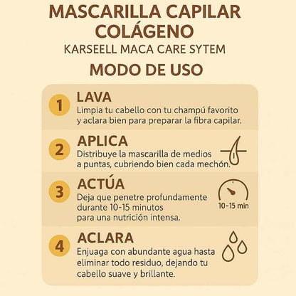 Karseell MACAPOWER® System: Mascarilla Capilar de Colágeno Premium 200ml + ¡GANE un Cepillo Moldeador 5 en 1!