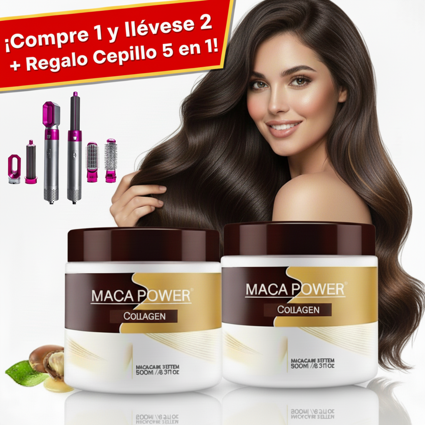 Karseell MACAPOWER® System: Mascarilla Capilar de Colágeno Premium 200ml + ¡GANE un Cepillo Moldeador 5 en 1! - HappyCart